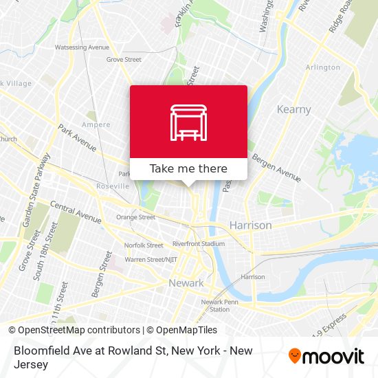 Mapa de Bloomfield Ave at Rowland St