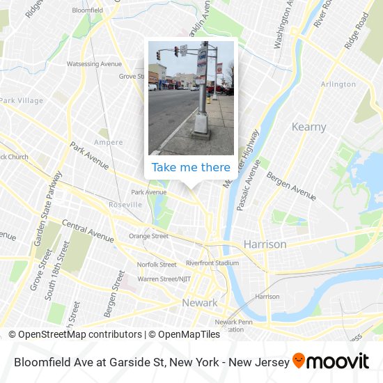 Mapa de Bloomfield Ave at Garside St