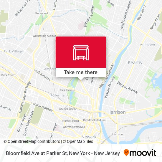 Bloomfield Ave at Parker St map