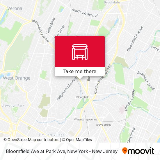 Mapa de Bloomfield Ave at Park Ave