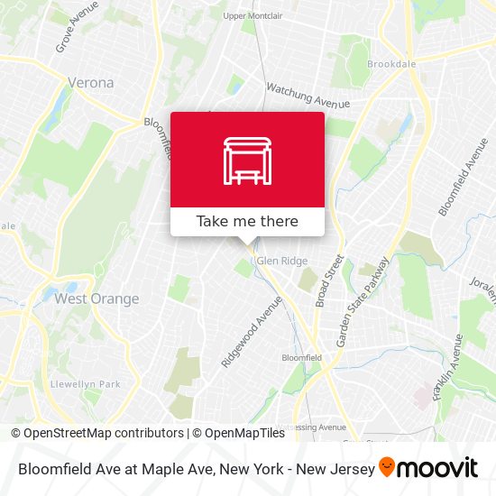 Bloomfield Ave at Maple Ave map
