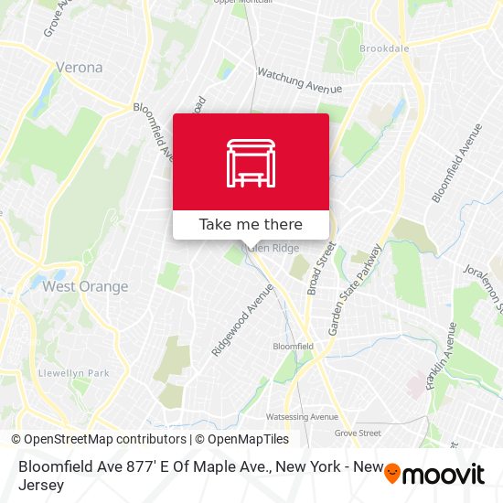 Mapa de Bloomfield Ave 877' E Of Maple Ave.