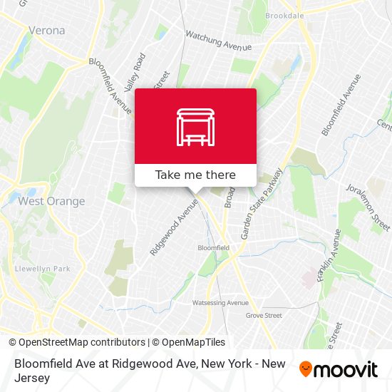 Mapa de Bloomfield Ave at Ridgewood Ave