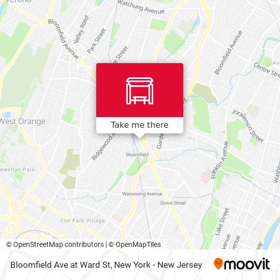Bloomfield Ave at Ward St map
