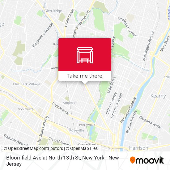 Bloomfield Ave at North 13th St map