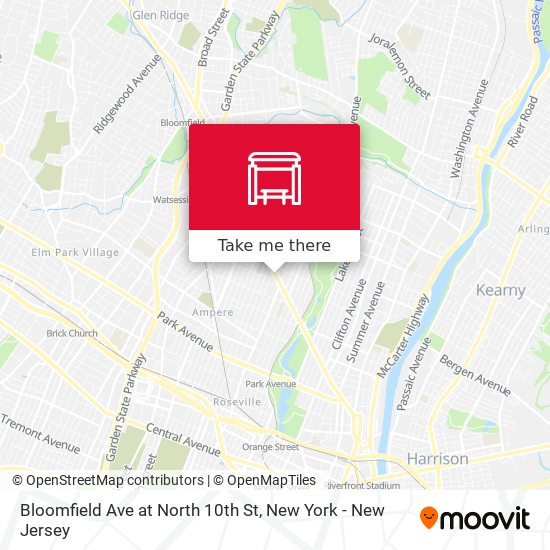Bloomfield Ave at North 10th St map
