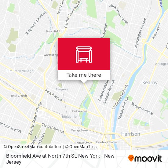 Bloomfield Ave at North 7th St map