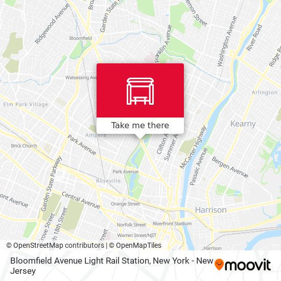 Mapa de Bloomfield Avenue Light Rail Station