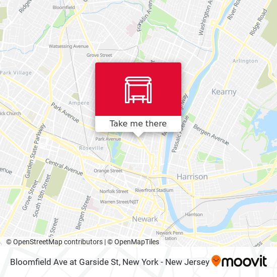 Mapa de Bloomfield Ave at Garside St