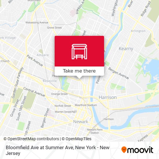 Bloomfield Ave at Summer Ave map