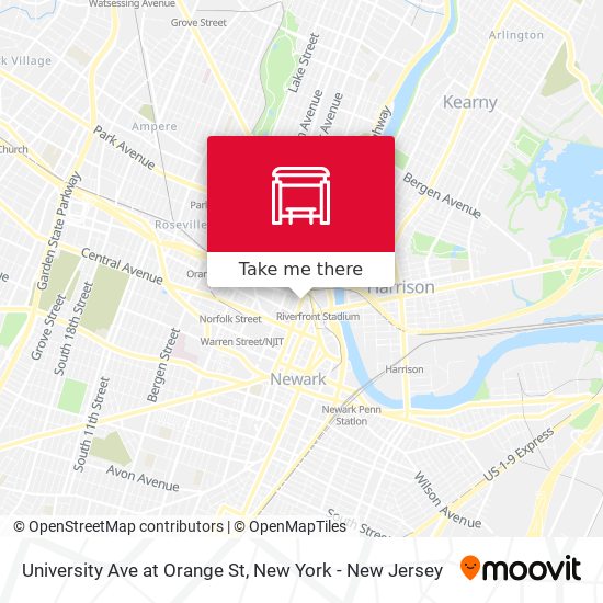 University Ave at Orange St map