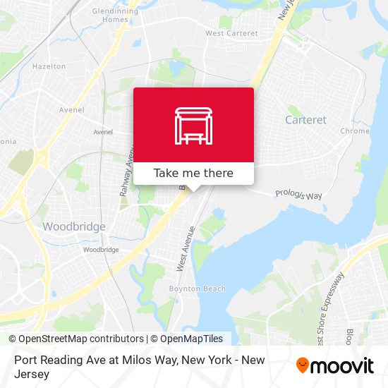 Port Reading Ave at Milos Way map