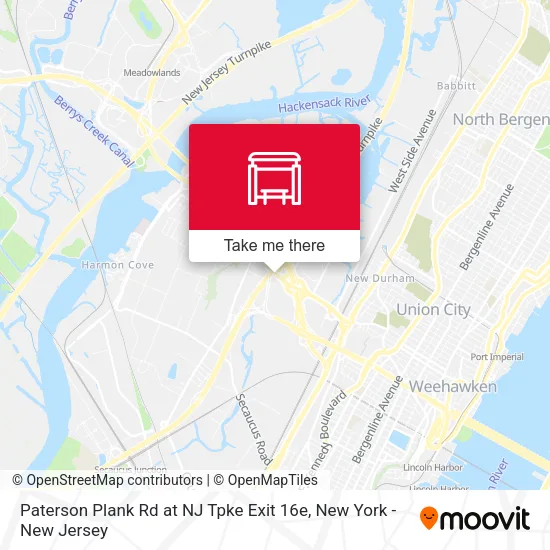 Paterson Plank Rd at NJ Tpke Exit 16e map