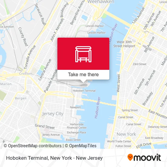 Hoboken Terminal map