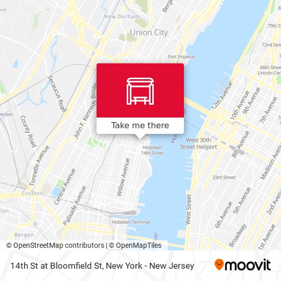 14th St at Bloomfield St map