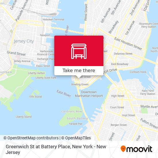 Greenwich St at Battery Place map