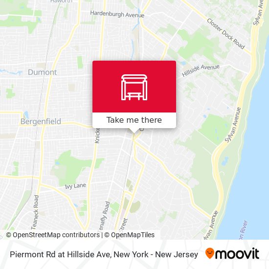 Piermont Rd at Hillside Ave map