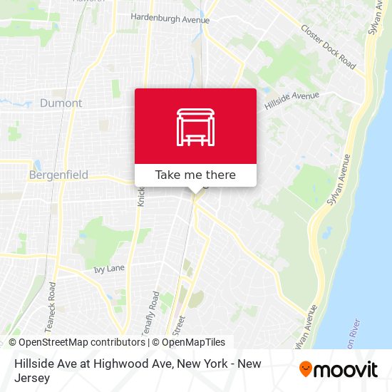Hillside Ave at Highwood Ave map