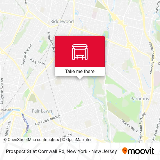 Prospect St at Cornwall Rd map