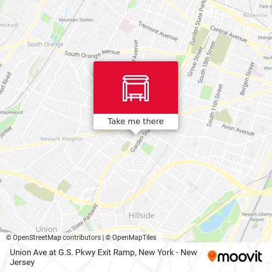 Mapa de Union Ave at G.S. Pkwy Exit Ramp