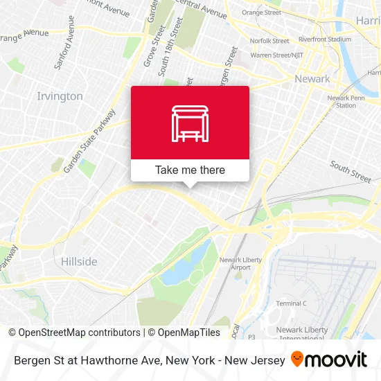 Bergen St at Hawthorne Ave map