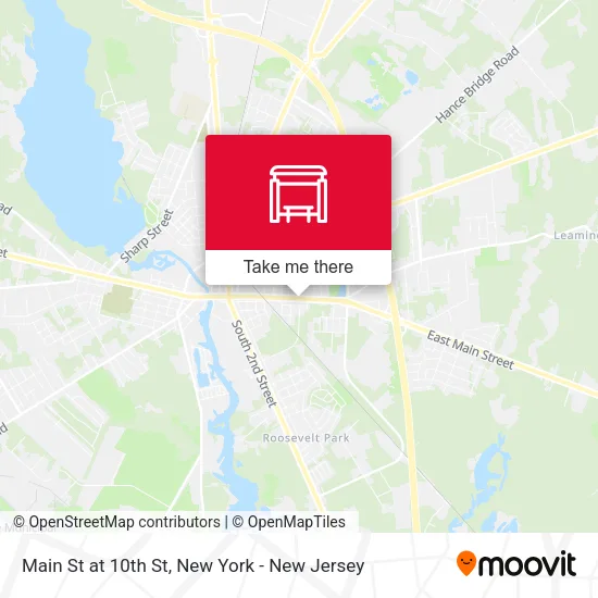 Main St at 10th St map