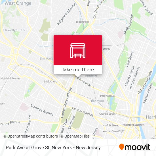 Mapa de Park Ave at Grove St