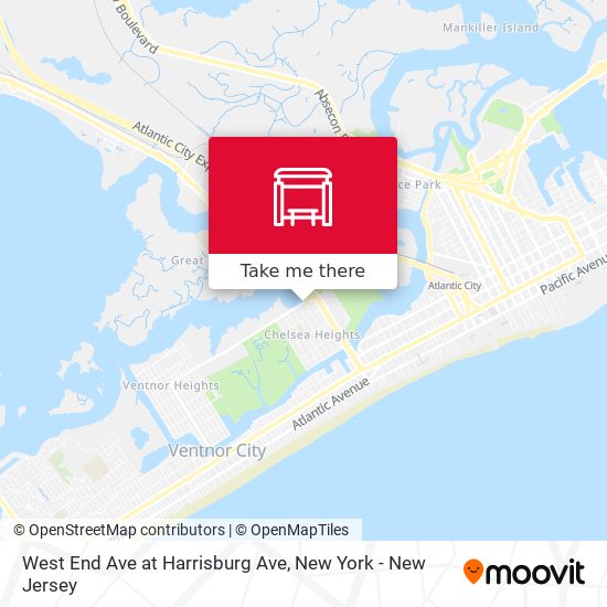 West End Ave at Harrisburg Ave map