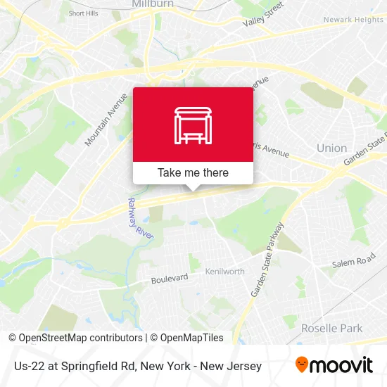 Us-22 at Springfield Rd map