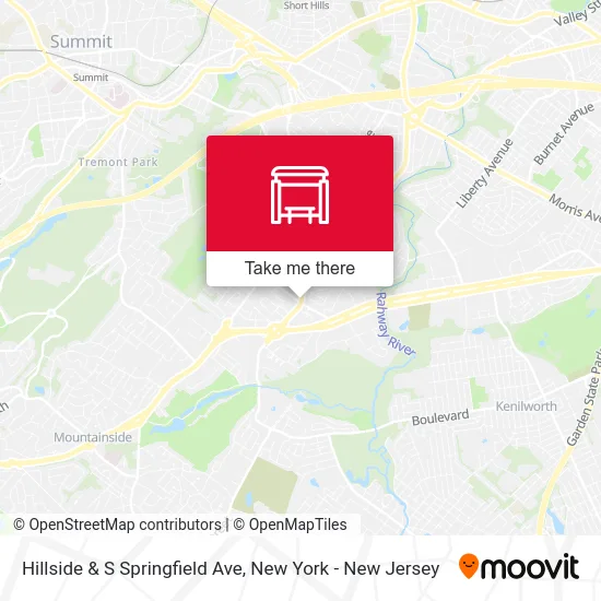 Hillside & S Springfield Ave map