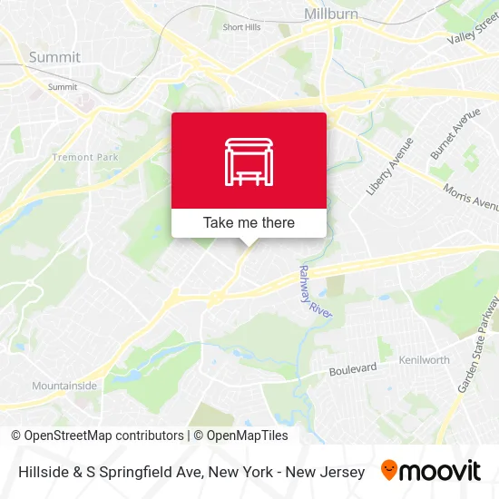 Hillside & S Springfield Ave map