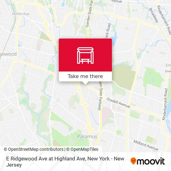 E Ridgewood Ave at Highland Ave map