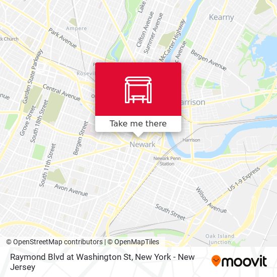 Raymond Blvd at Washington St map