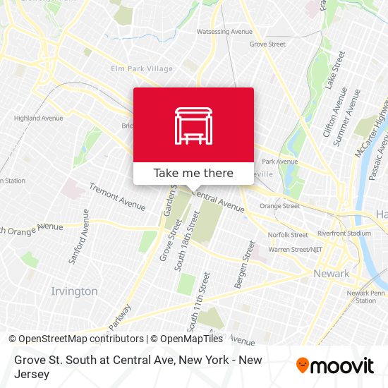 Grove St. South at Central Ave map