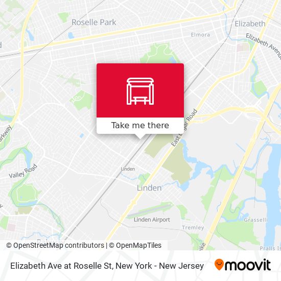 Elizabeth Ave at Roselle St map