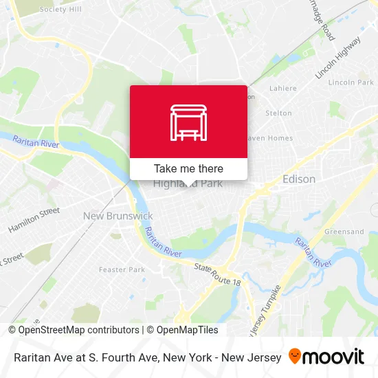Raritan Ave at S. Fourth Ave map