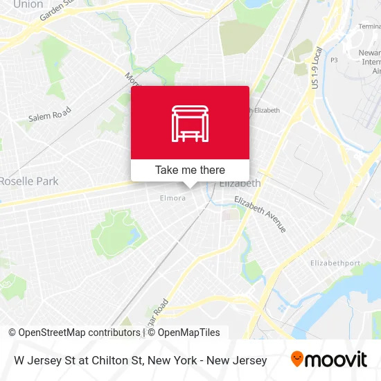 W Jersey St at Chilton St map