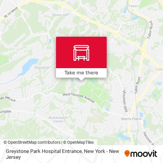 Mapa de Greystone Park Hospital Entrance