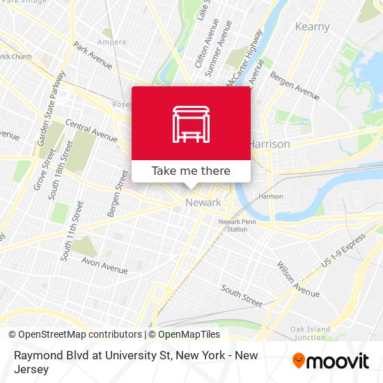 Mapa de Raymond Blvd at University St