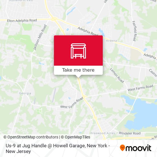 Us-9 at Jug Handle @ Howell Garage map