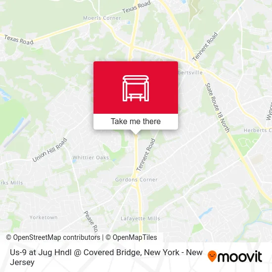 Us-9 at Jug Hndl @ Covered Bridge map