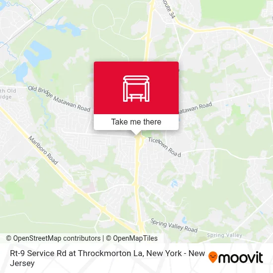 Rt-9 Service Rd at Throckmorton La map