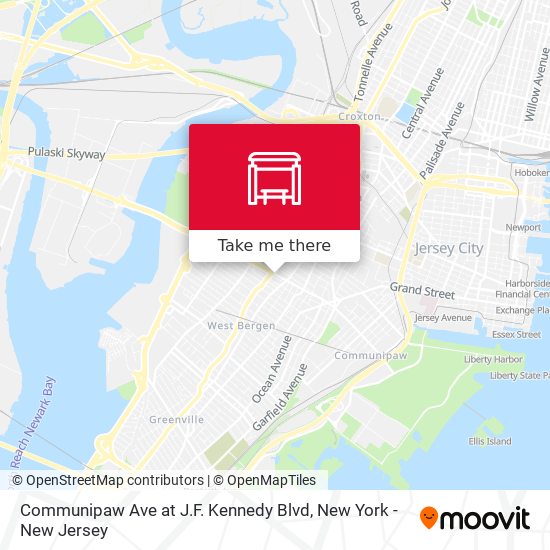 Communipaw Ave at J.F. Kennedy Blvd map