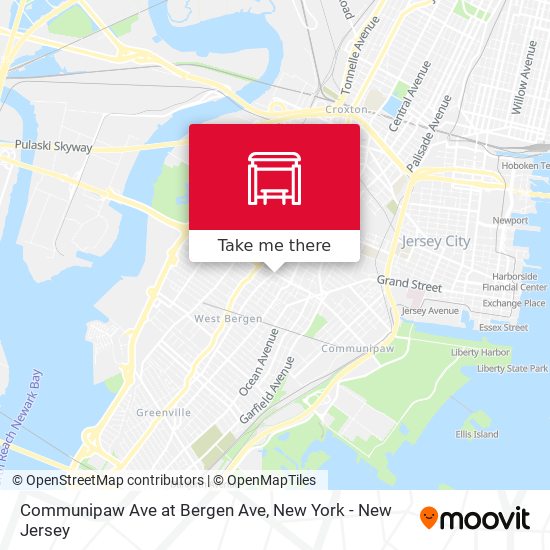 Communipaw Ave at Bergen Ave map