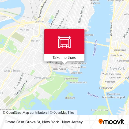 Grand St at Grove St map