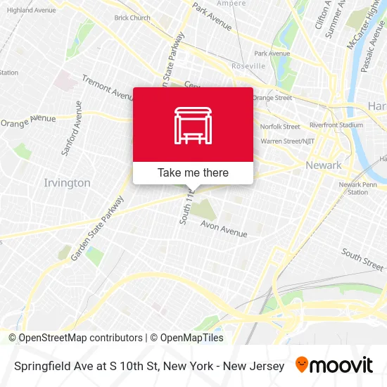 Springfield Ave at S 10th St map