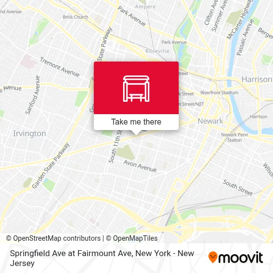 Springfield Ave at Fairmount Ave map