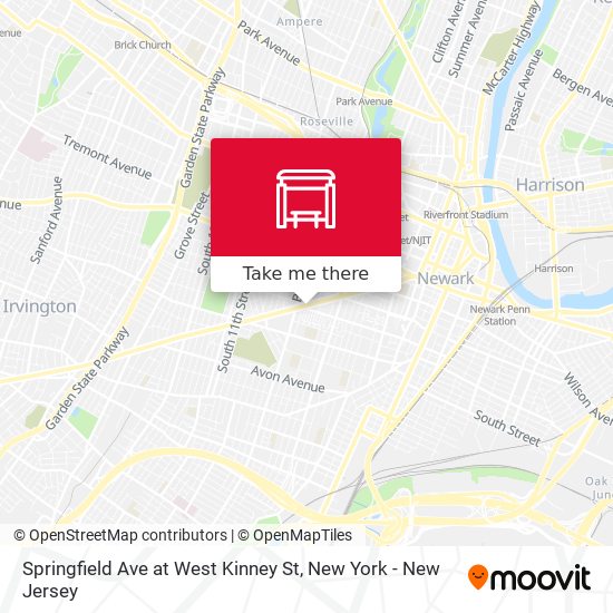 Springfield Ave at West Kinney St map