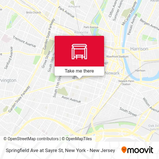Springfield Ave at Sayre St map