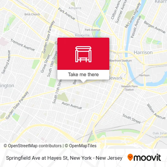 Springfield Ave at Hayes St map